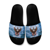 250 Years Of Freedom Slide Sandals American Patriotic 1776 To 2026 Majestic Bald Eagle - Wonder Print Shop