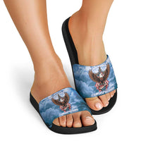 250 Years Of Freedom Slide Sandals American Patriotic 1776 To 2026 Majestic Bald Eagle - Wonder Print Shop