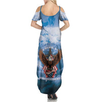 250 Years Of Freedom Summer Maxi Dress American Patriotic 1776 To 2026 Majestic Bald Eagle - Wonder Print Shop