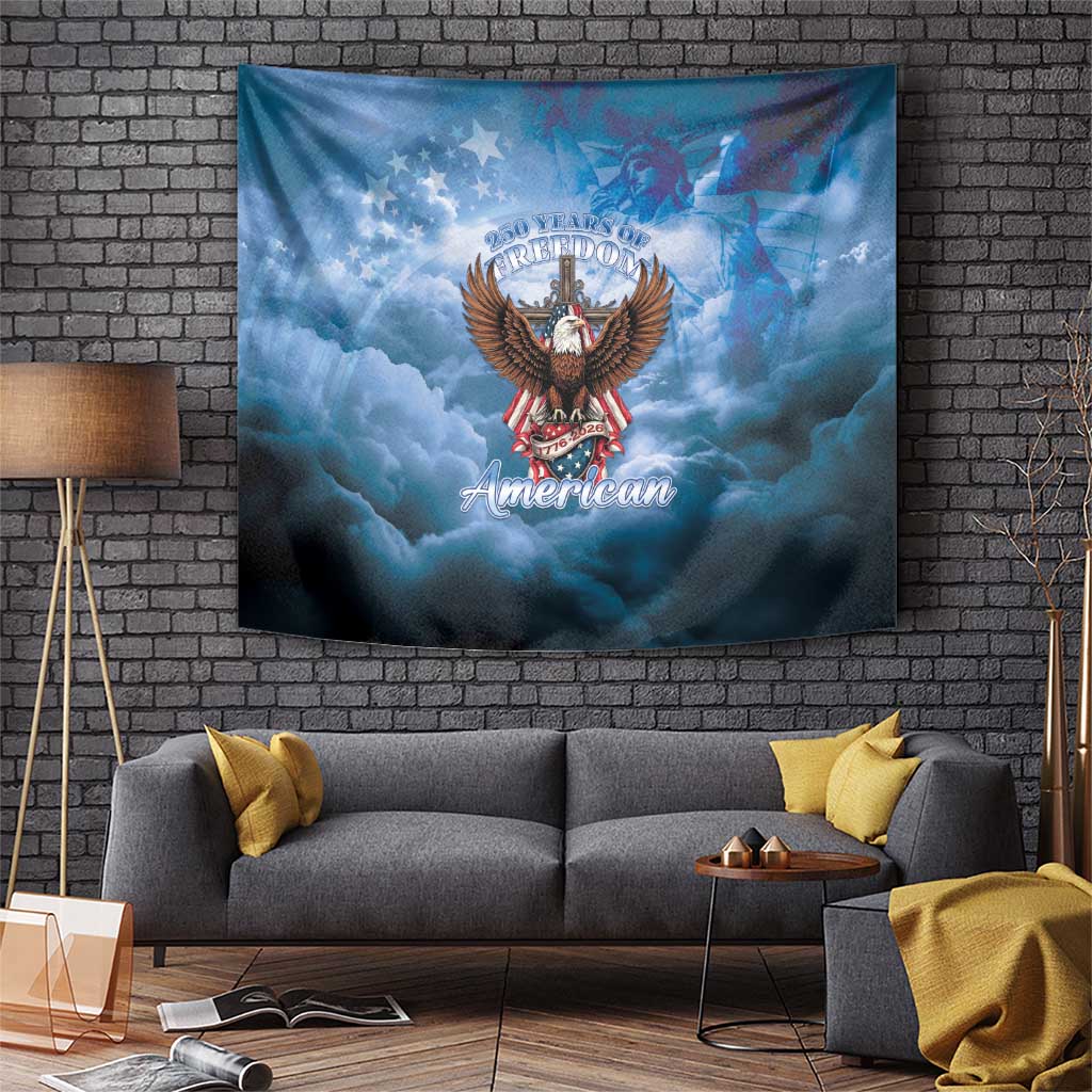 250 Years Of Freedom Tapestry American Patriotic 1776 To 2026 Majestic Bald Eagle - Wonder Print Shop