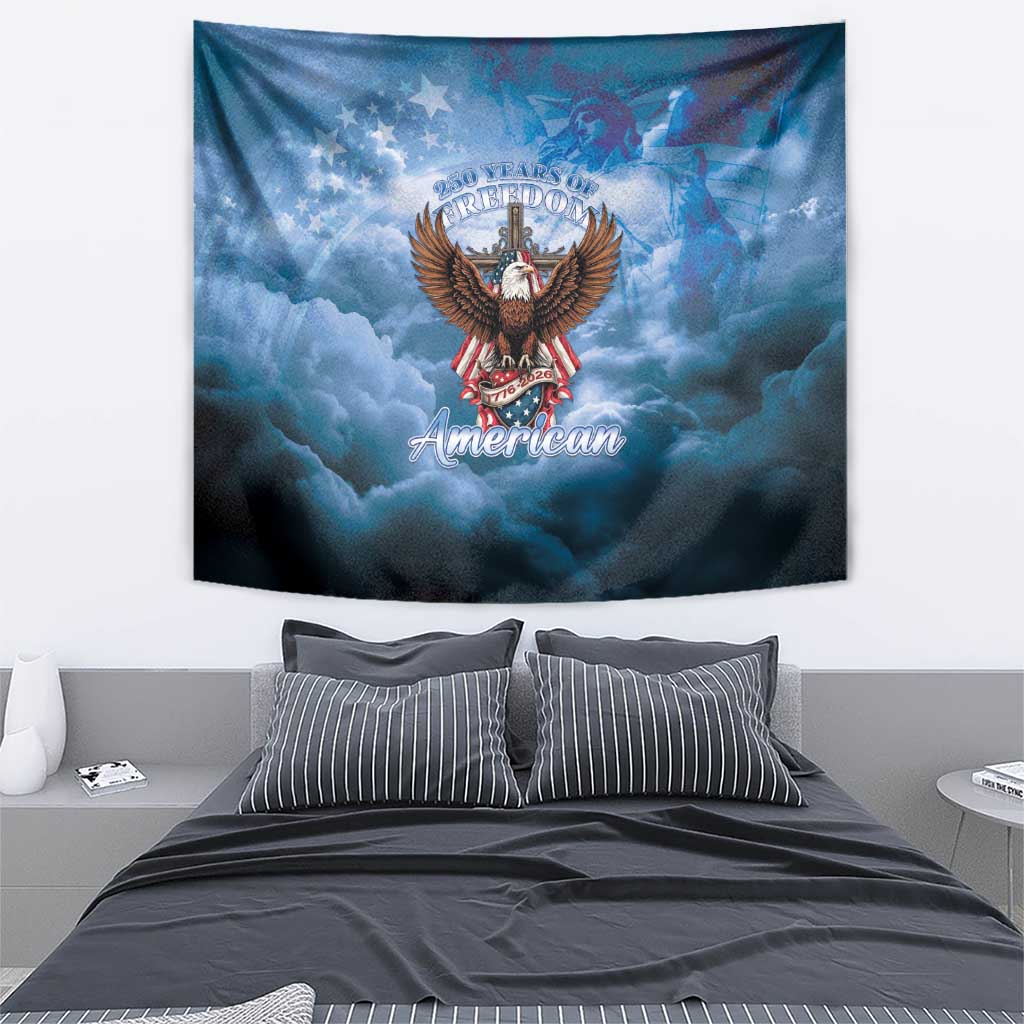 250 Years Of Freedom Tapestry American Patriotic 1776 To 2026 Majestic Bald Eagle - Wonder Print Shop