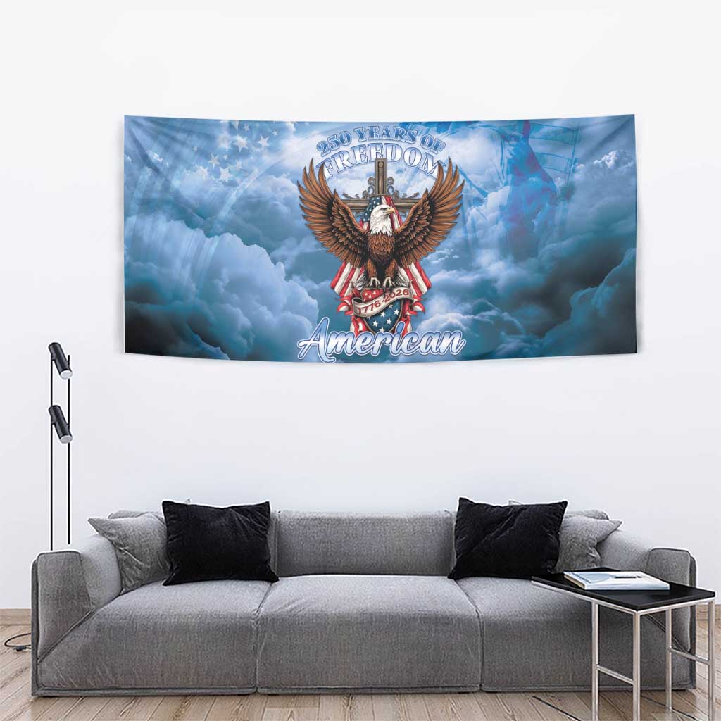 250 Years Of Freedom Tapestry American Patriotic 1776 To 2026 Majestic Bald Eagle - Wonder Print Shop