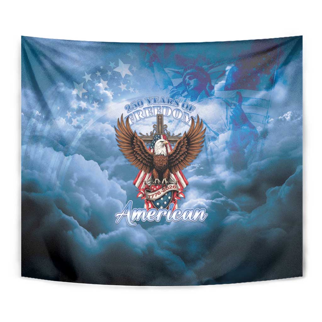 250 Years Of Freedom Tapestry American Patriotic 1776 To 2026 Majestic Bald Eagle - Wonder Print Shop