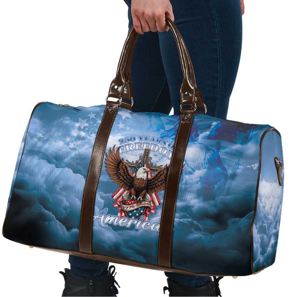 250 Years Of Freedom Travel Bag American Patriotic 1776 To 2026 Majestic Bald Eagle - Wonder Print Shop