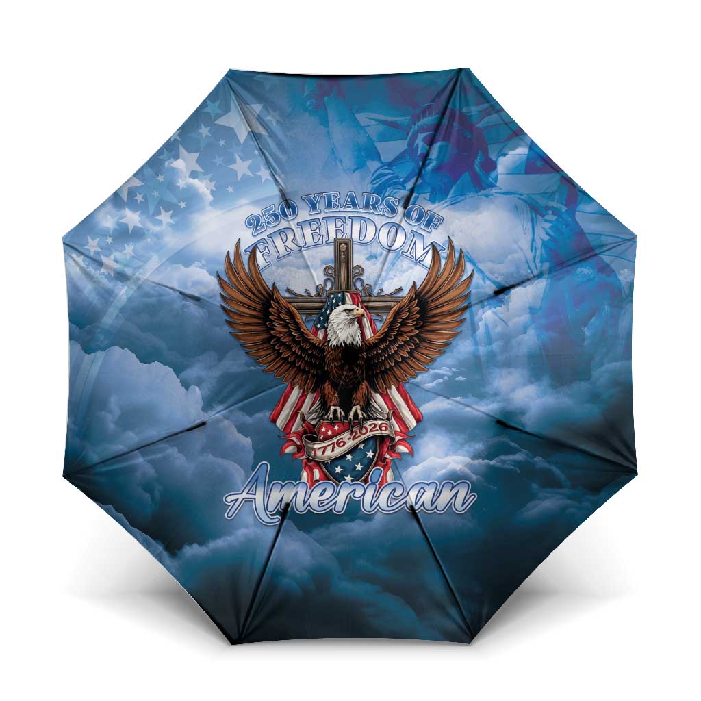 250 Years Of Freedom Umbrella American Patriotic 1776 To 2026 Majestic Bald Eagle - Wonder Print Shop