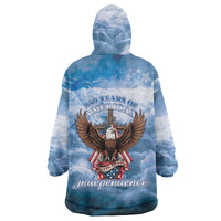 250 Years Of Freedom Wearable Blanket Hoodie American Patriotic 1776 To 2026 Majestic Bald Eagle - Wonder Print Shop