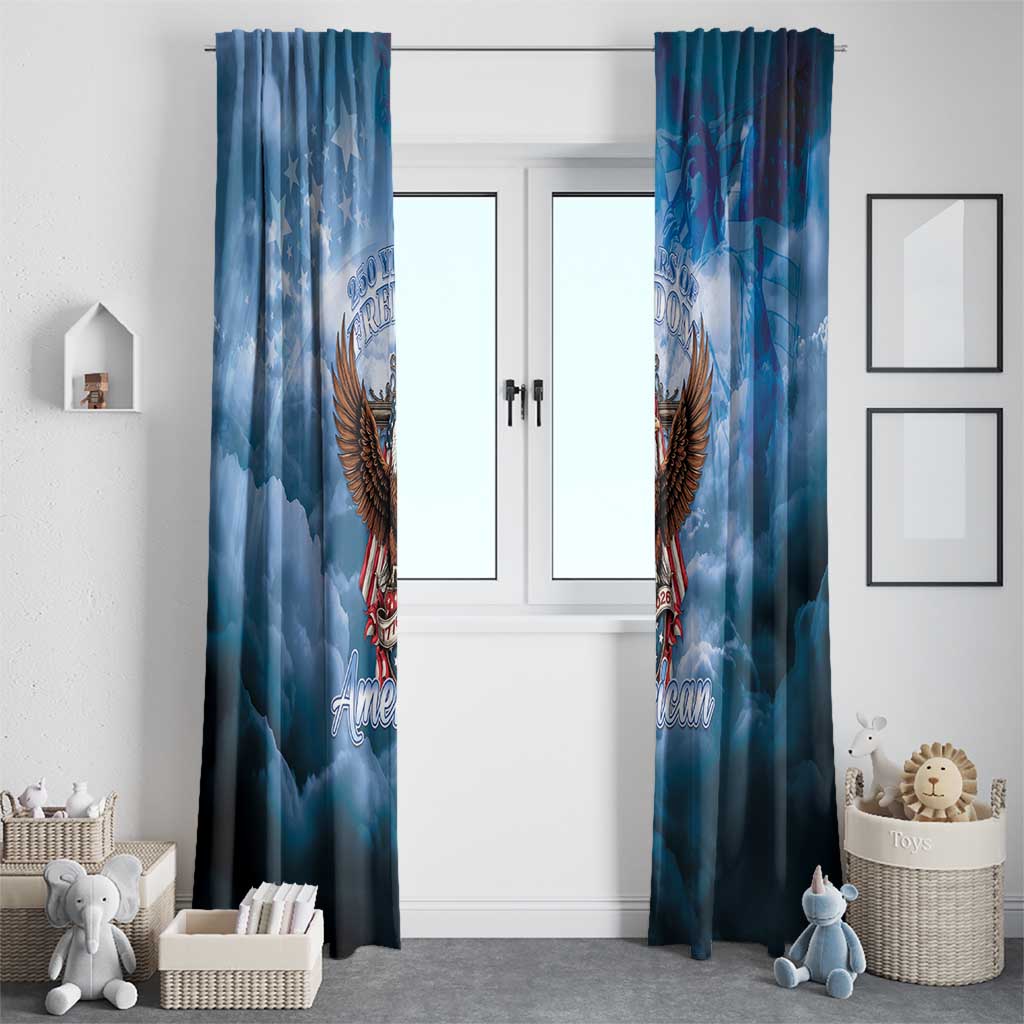 250 Years Of Freedom Window Curtain American Patriotic 1776 To 2026 Majestic Bald Eagle - Wonder Print Shop