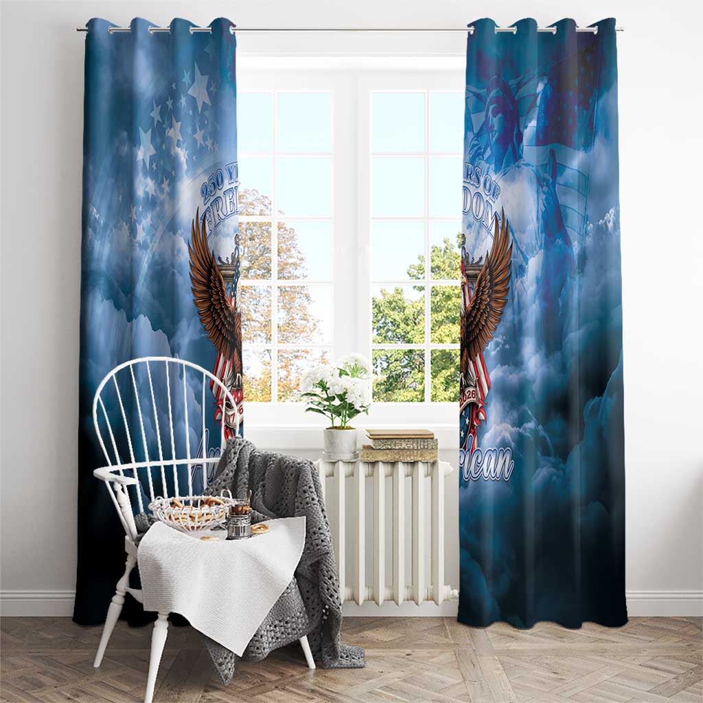 250 Years Of Freedom Window Curtain American Patriotic 1776 To 2026 Majestic Bald Eagle - Wonder Print Shop