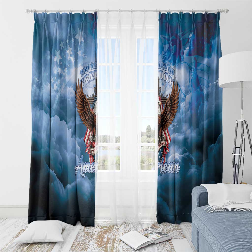 250 Years Of Freedom Window Curtain American Patriotic 1776 To 2026 Majestic Bald Eagle - Wonder Print Shop