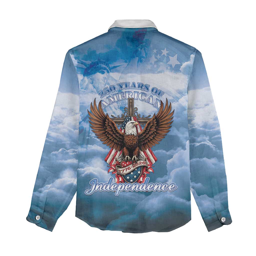 250 Years Of Freedom Women Casual Shirt American Patriotic 1776 To 2026 Majestic Bald Eagle - Wonder Print Shop