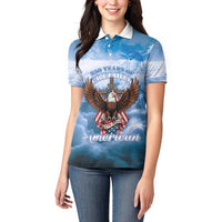 250 Years Of Freedom Women Polo Shirt American Patriotic 1776 To 2026 Majestic Bald Eagle - Wonder Print Shop