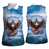 250 Years Of Freedom Women Sleeveless Polo Shirt American Patriotic 1776 To 2026 Majestic Bald Eagle - Wonder Print Shop