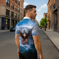 250 Years Of Freedom Zipper Polo Shirt American Patriotic 1776 To 2026 Majestic Bald Eagle - Wonder Print Shop