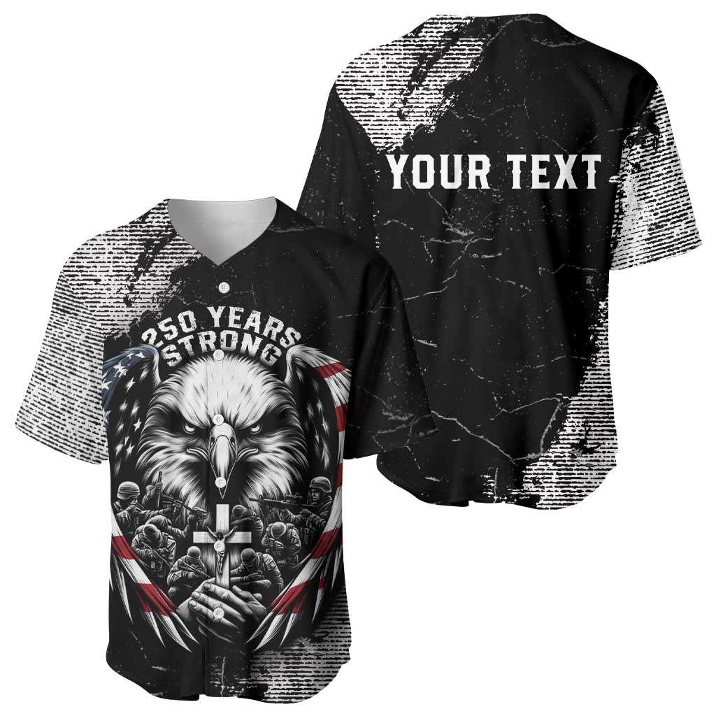 Personalized USA 250 Years Strong Baseball Jersey 4th Of July 2026 Semiquincentennial - Wonder Print Shop