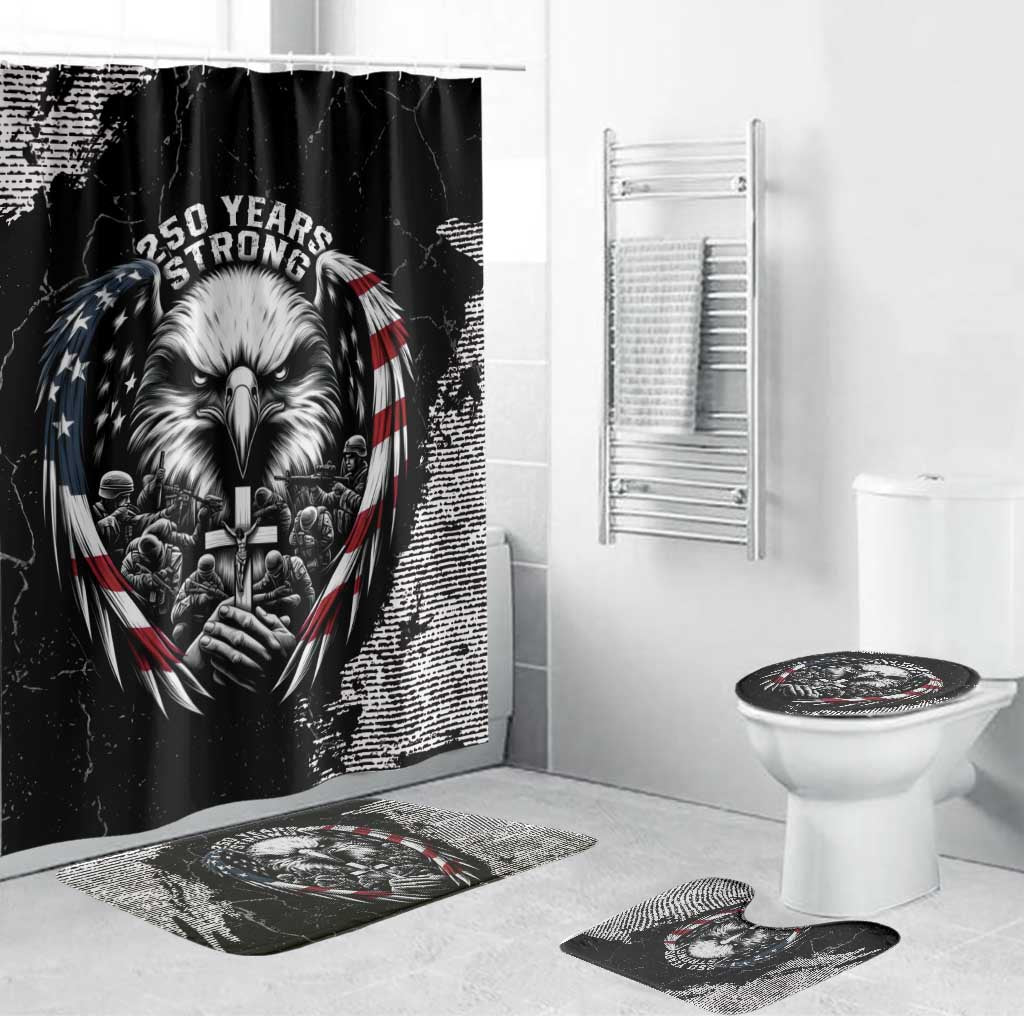 USA 250 Years Strong Bathroom Set 4th Of July 2026 Semiquincentennial - Wonder Print Shop