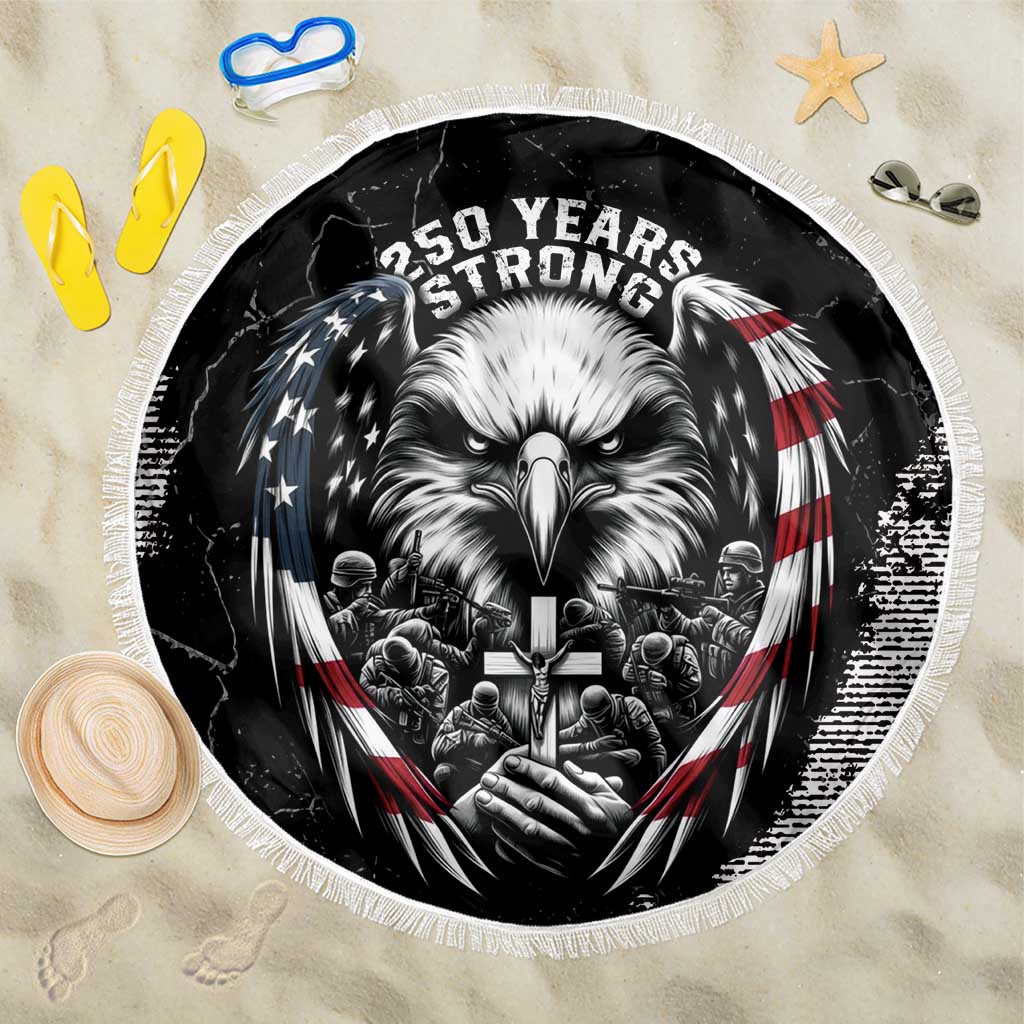 USA 250 Years Strong Beach Blanket 4th Of July 2026 Semiquincentennial - Wonder Print Shop