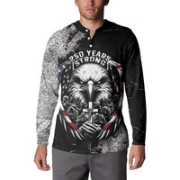 Personalized USA 250 Years Strong Button Sweatshirt 4th Of July 2026 Semiquincentennial - Wonder Print Shop