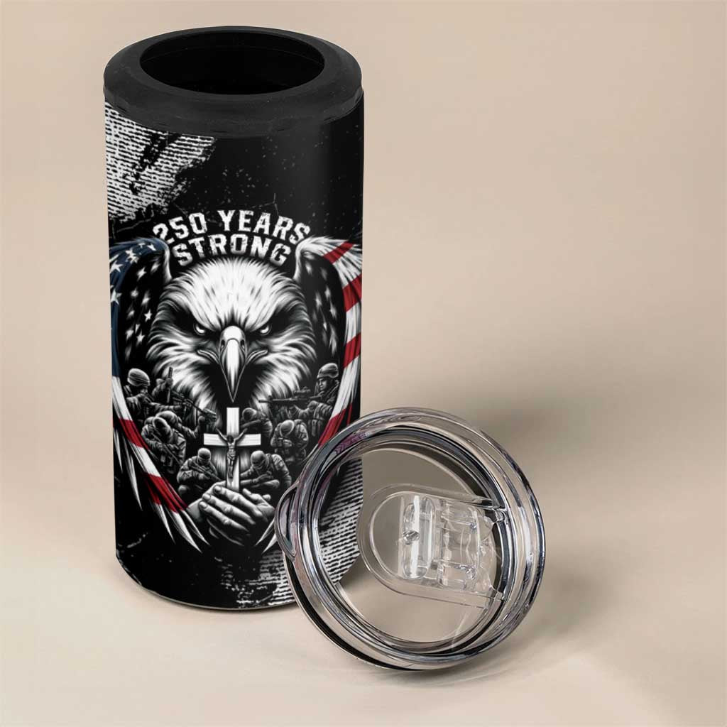 Personalized USA 250 Years Strong 4 in 1 Can Cooler Tumbler 4th Of July 2026 Semiquincentennial - Wonder Print Shop