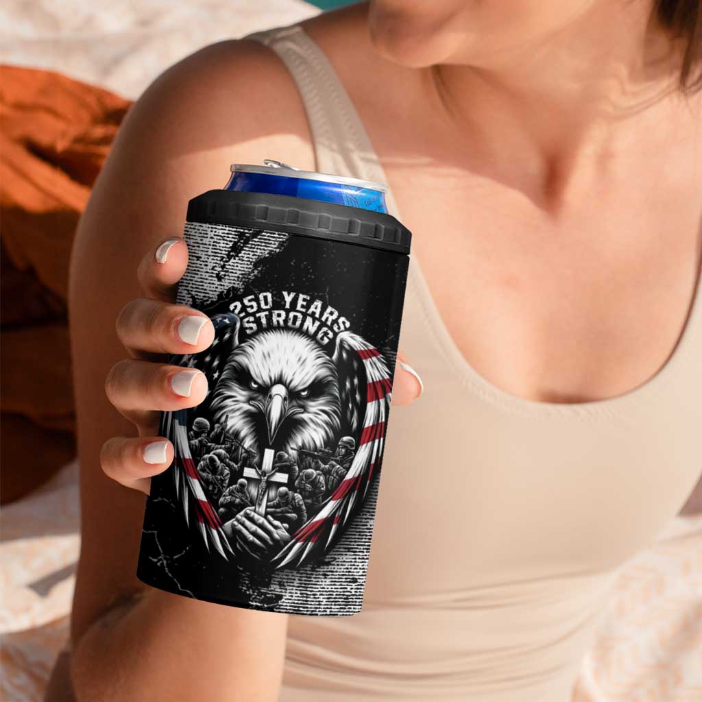 Personalized USA 250 Years Strong 4 in 1 Can Cooler Tumbler 4th Of July 2026 Semiquincentennial - Wonder Print Shop