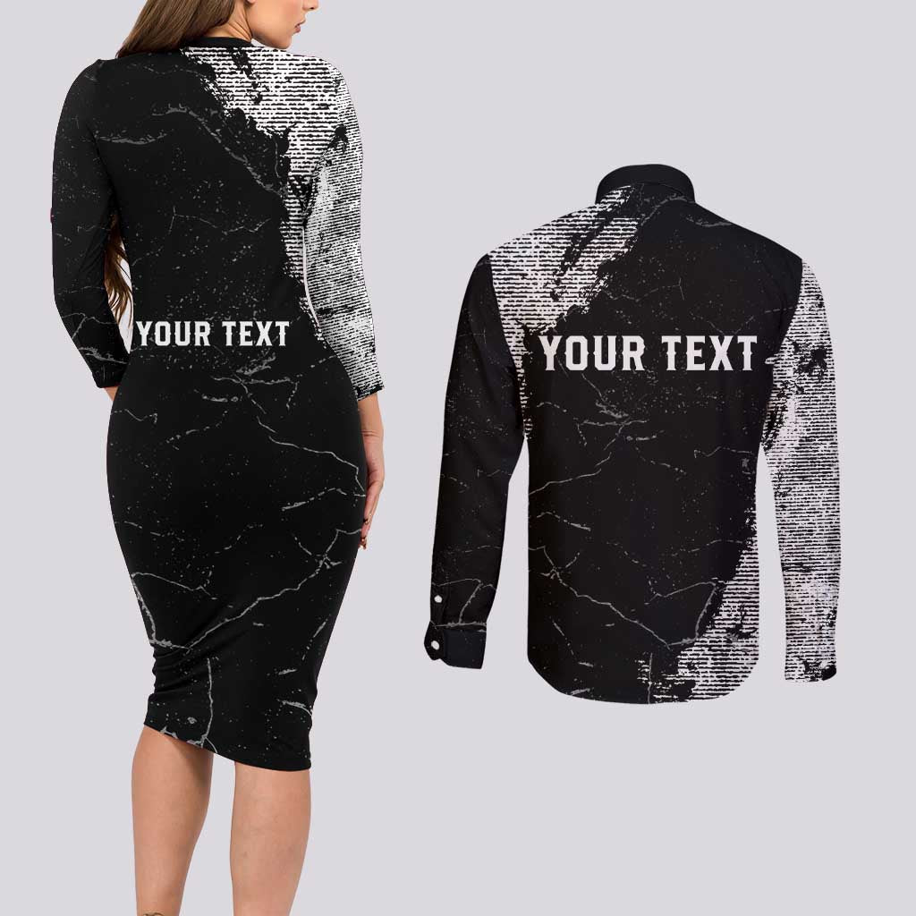 Personalized USA 250 Years Strong Couples Matching Long Sleeve Bodycon Dress and Long Sleeve Button Shirt 4th Of July 2026 Semiquincentennial - Wonder Print Shop