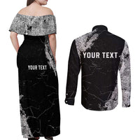 Personalized USA 250 Years Strong Couples Matching Off Shoulder Maxi Dress and Long Sleeve Button Shirt 4th Of July 2026 Semiquincentennial - Wonder Print Shop
