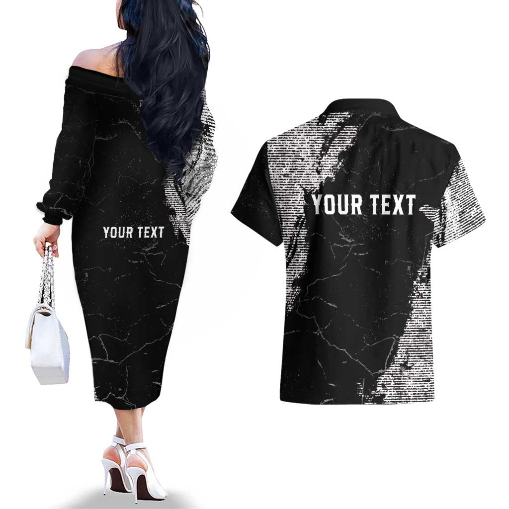 Personalized USA 250 Years Strong Couples Matching Off The Shoulder Long Sleeve Dress and Hawaiian Shirt 4th Of July 2026 Semiquincentennial - Wonder Print Shop