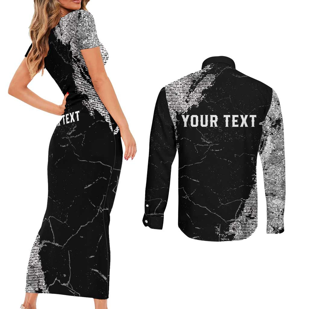 Personalized USA 250 Years Strong Couples Matching Short Sleeve Bodycon Dress and Long Sleeve Button Shirt 4th Of July 2026 Semiquincentennial - Wonder Print Shop