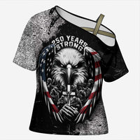 Personalized USA 250 Years Strong Cross Shoulder Shirt 4th Of July 2026 Semiquincentennial - Wonder Print Shop