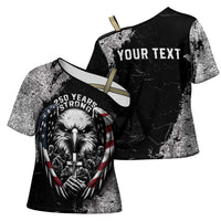 Personalized USA 250 Years Strong Cross Shoulder Shirt 4th Of July 2026 Semiquincentennial - Wonder Print Shop