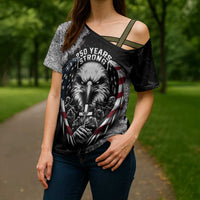 Personalized USA 250 Years Strong Cross Shoulder Shirt 4th Of July 2026 Semiquincentennial - Wonder Print Shop