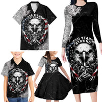 Personalized USA 250 Years Strong Family Matching Long Sleeve Bodycon Dress and Hawaiian Shirt 4th Of July 2026 Semiquincentennial - Wonder Print Shop