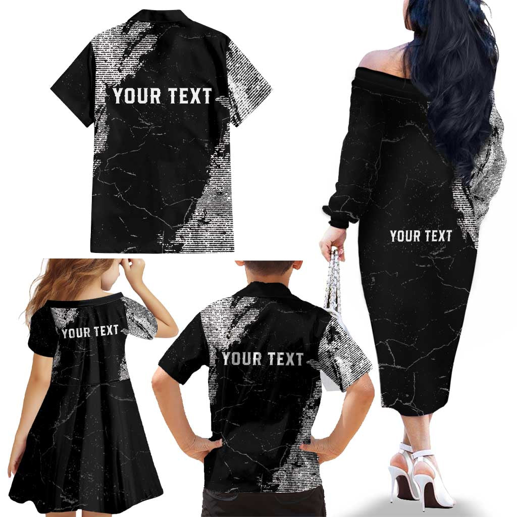 Personalized USA 250 Years Strong Family Matching Off The Shoulder Long Sleeve Dress and Hawaiian Shirt 4th Of July 2026 Semiquincentennial - Wonder Print Shop