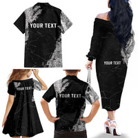 Personalized USA 250 Years Strong Family Matching Off The Shoulder Long Sleeve Dress and Hawaiian Shirt 4th Of July 2026 Semiquincentennial - Wonder Print Shop