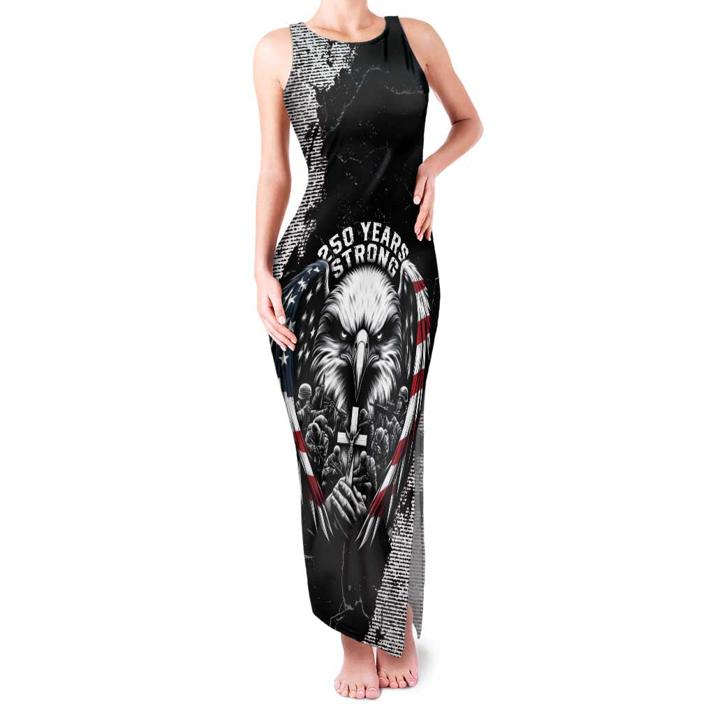 Personalized USA 250 Years Strong Family Matching Tank Maxi Dress and Hawaiian Shirt 4th Of July 2026 Semiquincentennial - Wonder Print Shop