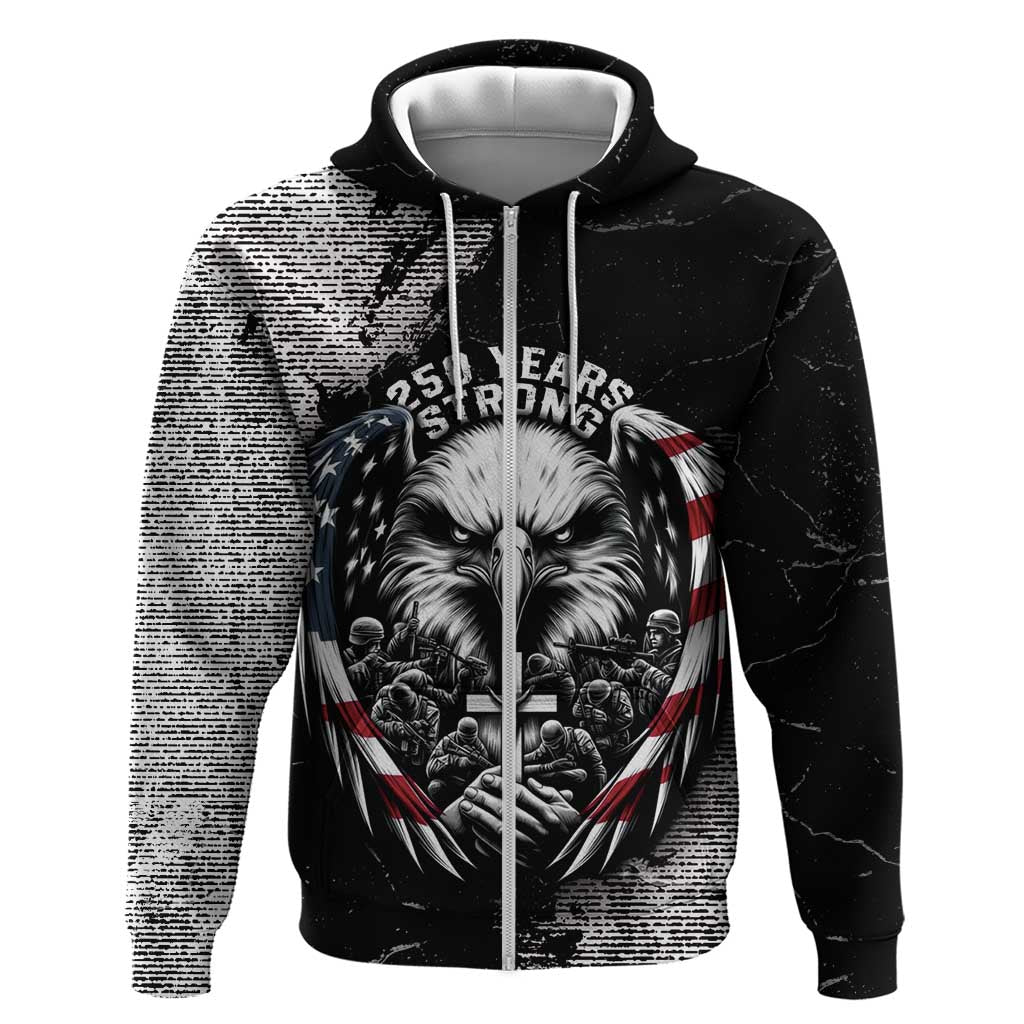 Personalized USA 250 Years Strong Hoodie 4th Of July 2026 Semiquincentennial - Wonder Print Shop