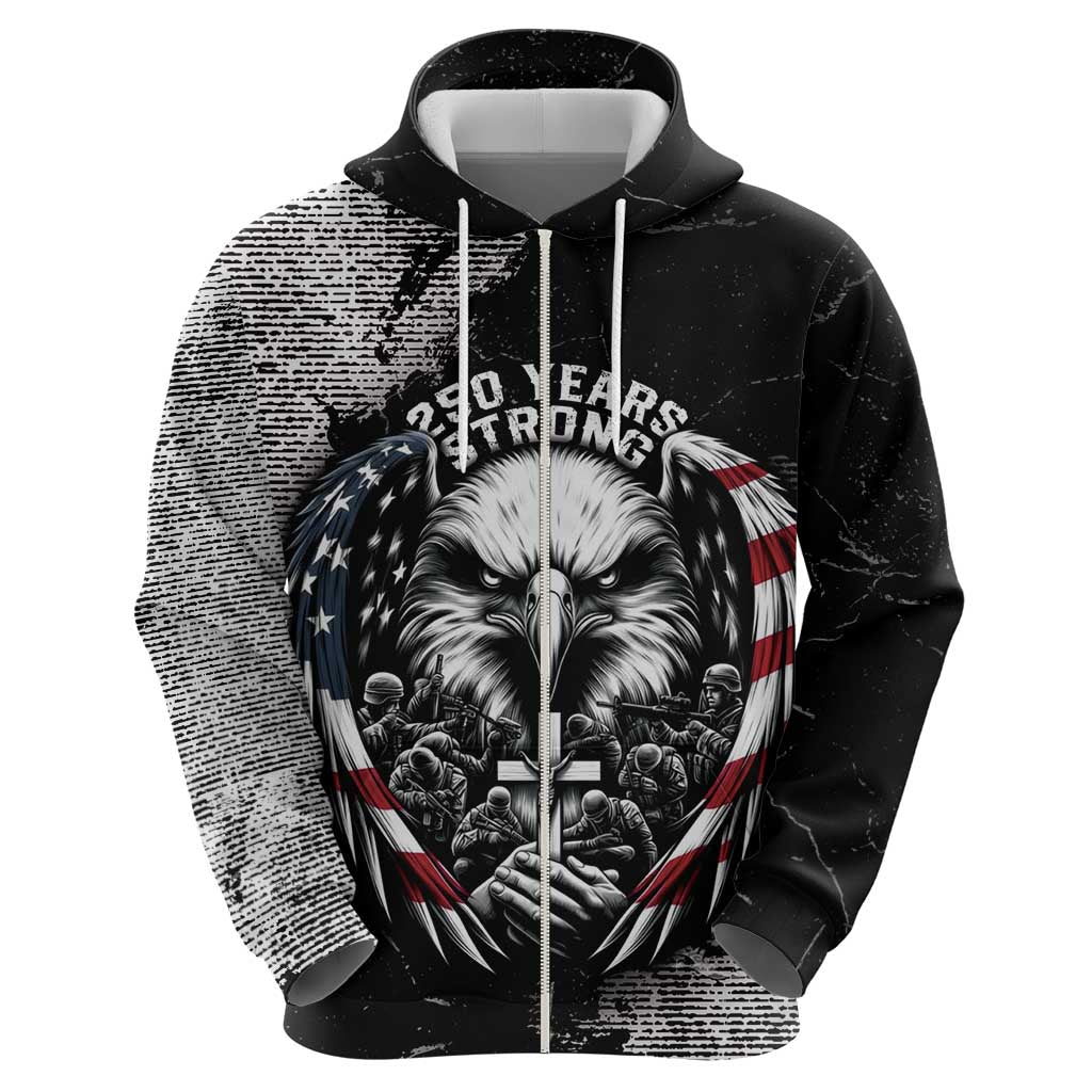 Personalized USA 250 Years Strong Hoodie 4th Of July 2026 Semiquincentennial - Wonder Print Shop