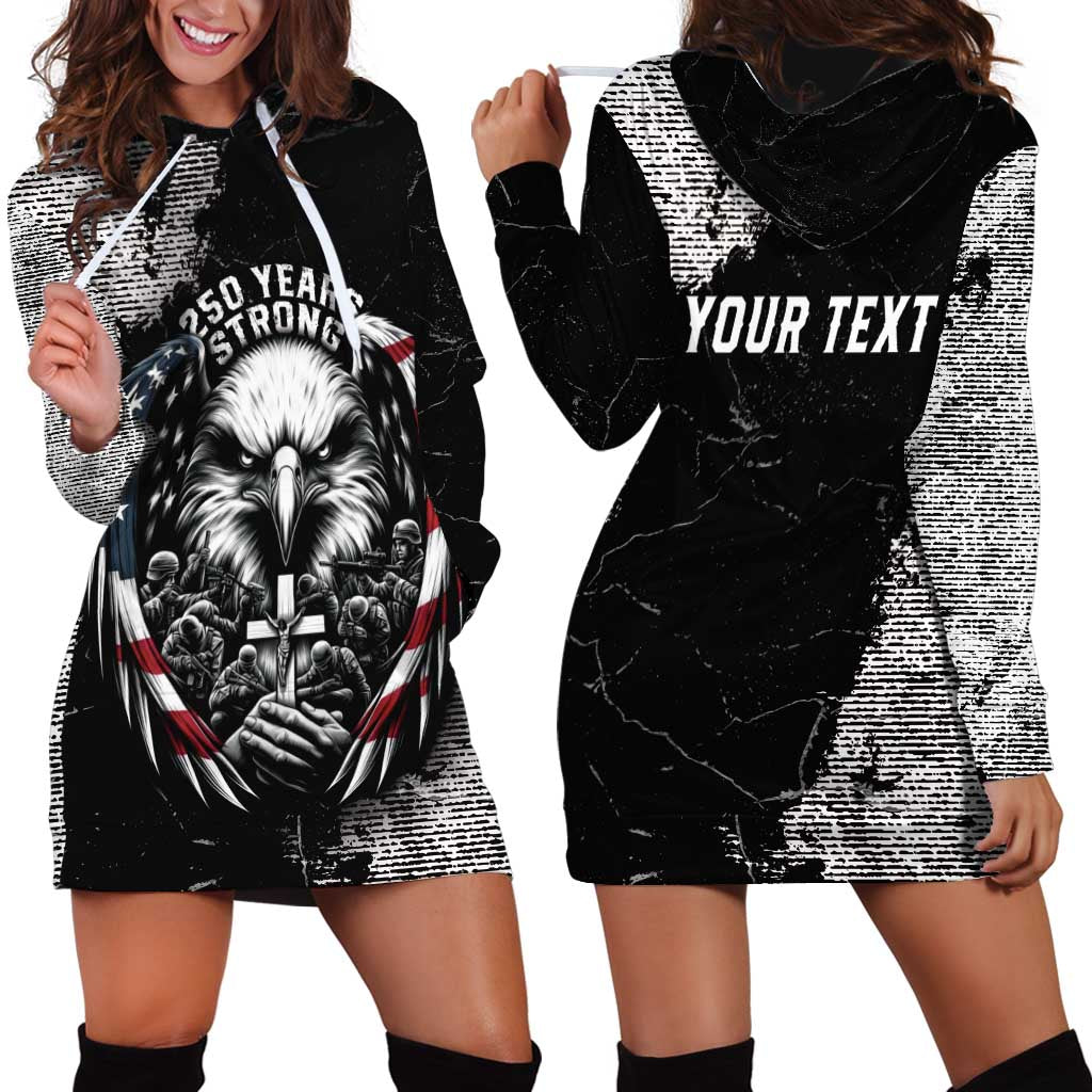 Personalized USA 250 Years Strong Hoodie Dress 4th Of July 2026 Semiquincentennial - Wonder Print Shop