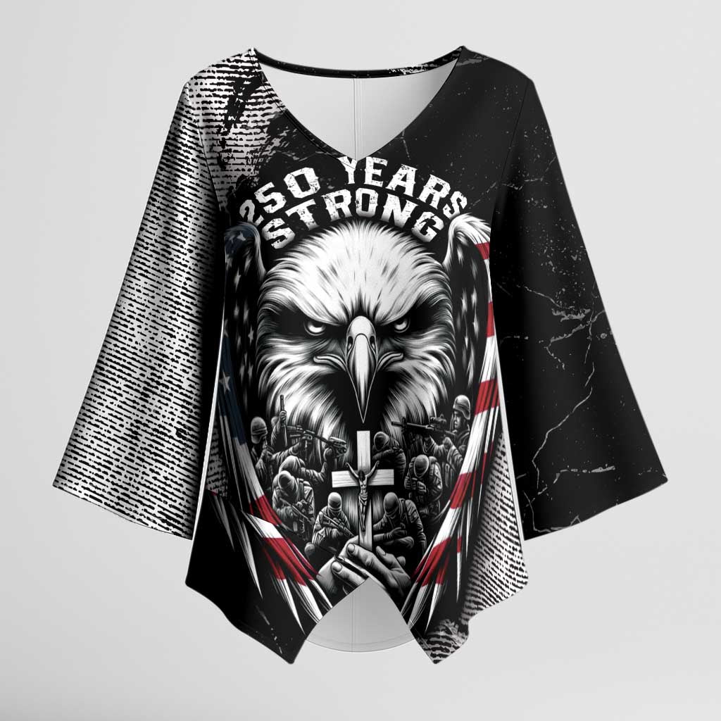 Personalized USA 250 Years Strong Kimono Sleeve Blouse 4th Of July 2026 Semiquincentennial - Wonder Print Shop