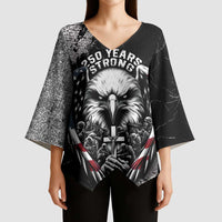 Personalized USA 250 Years Strong Kimono Sleeve Blouse 4th Of July 2026 Semiquincentennial - Wonder Print Shop