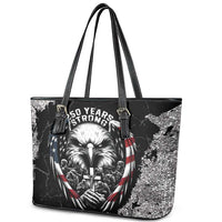 USA 250 Years Strong Leather Tote Bag 4th Of July 2026 Semiquincentennial - Wonder Print Shop