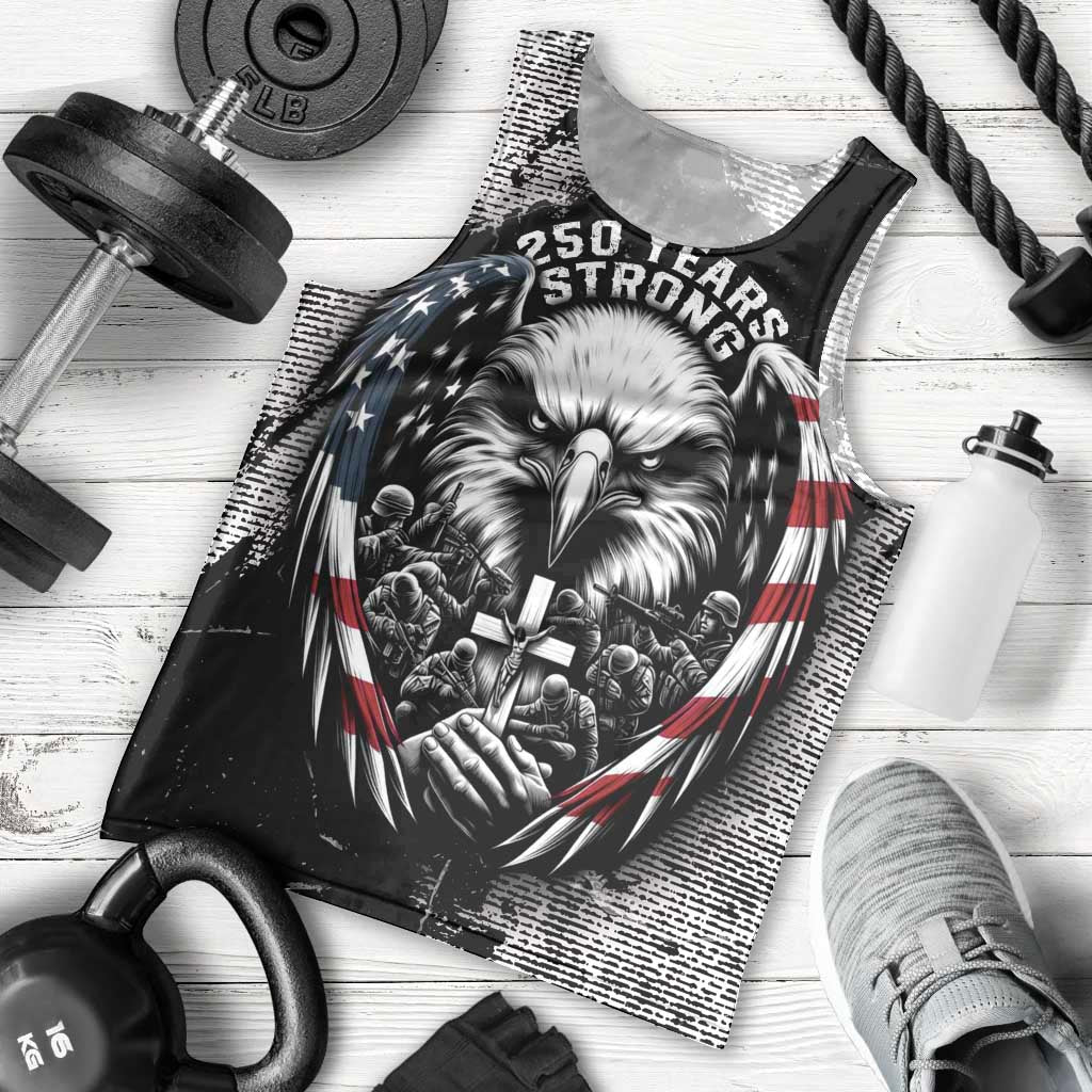 Personalized USA 250 Years Strong Men Tank Top 4th Of July 2026 Semiquincentennial - Wonder Print Shop