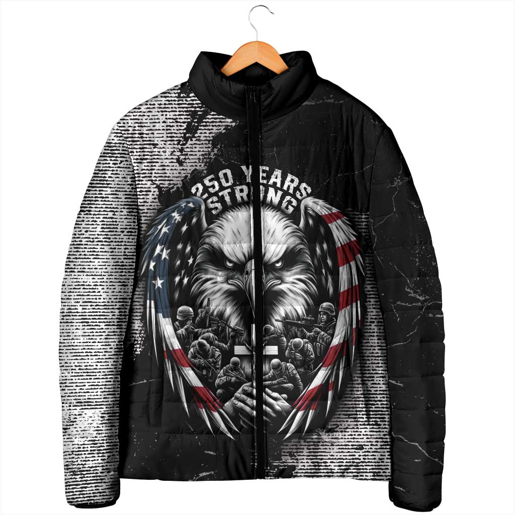 Personalized USA 250 Years Strong Padded Jacket 4th Of July 2026 Semiquincentennial - Wonder Print Shop