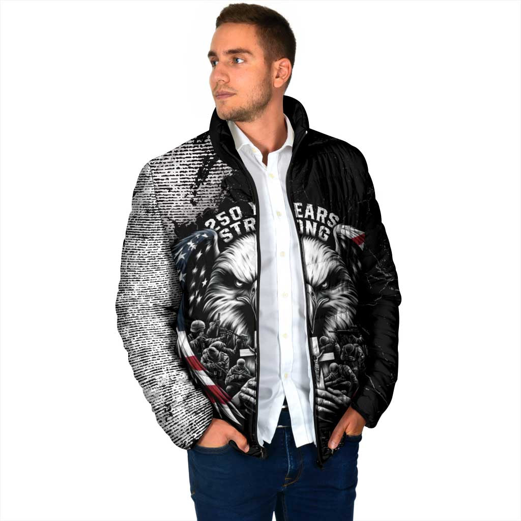 Personalized USA 250 Years Strong Padded Jacket 4th Of July 2026 Semiquincentennial - Wonder Print Shop