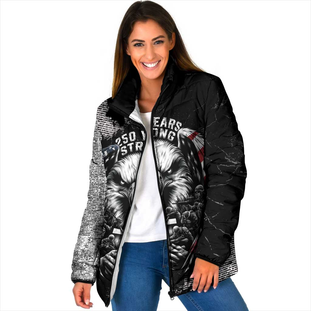 Personalized USA 250 Years Strong Padded Jacket 4th Of July 2026 Semiquincentennial - Wonder Print Shop