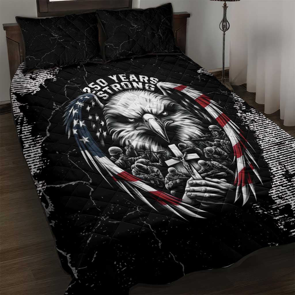 USA 250 Years Strong Quilt Bed Set 4th Of July 2026 Semiquincentennial - Wonder Print Shop