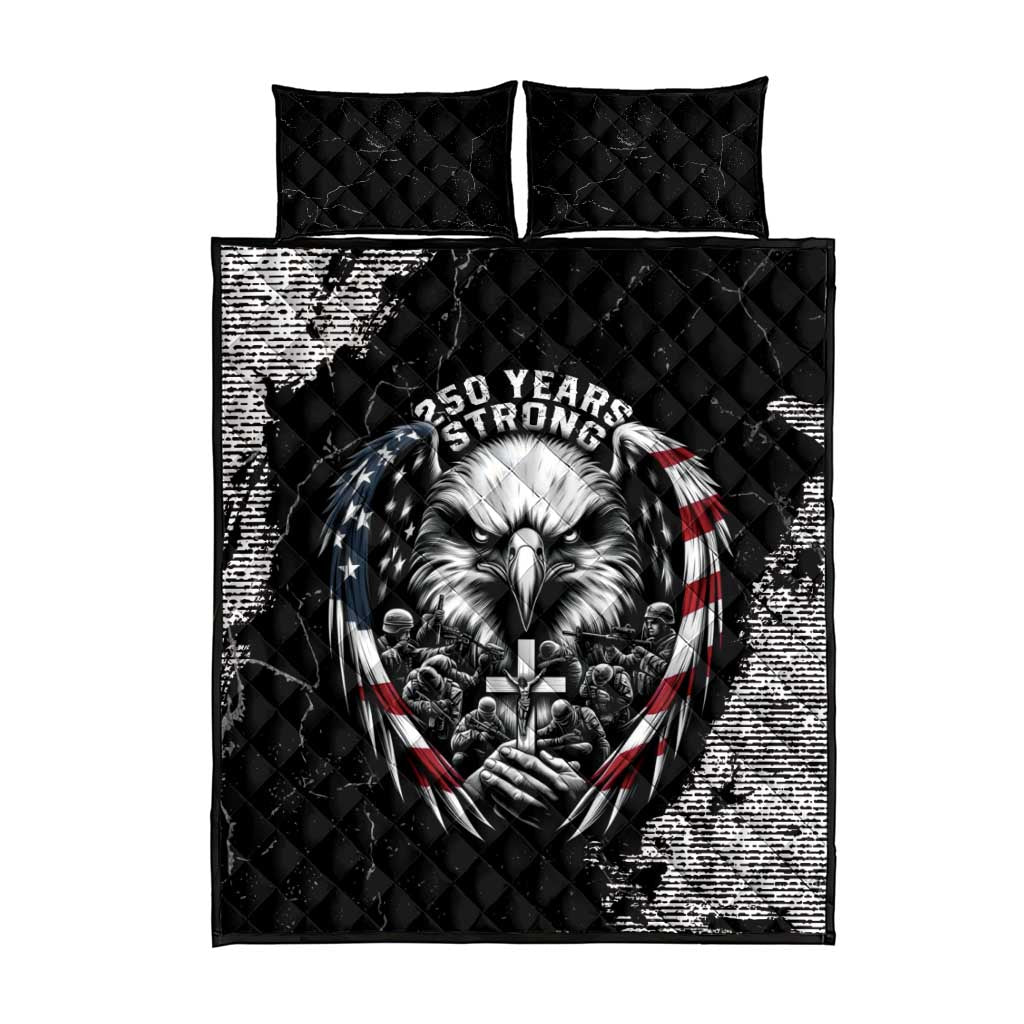 USA 250 Years Strong Quilt Bed Set 4th Of July 2026 Semiquincentennial - Wonder Print Shop