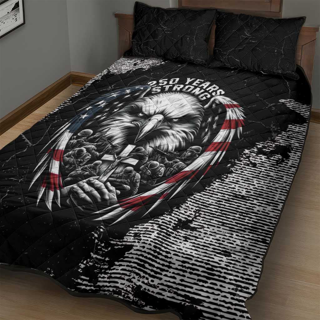 USA 250 Years Strong Quilt Bed Set 4th Of July 2026 Semiquincentennial - Wonder Print Shop