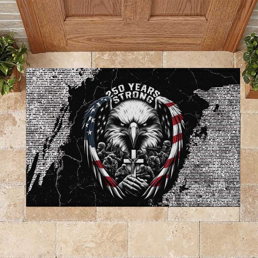 USA 250 Years Strong Rubber Doormat 4th Of July 2026 Semiquincentennial - Wonder Print Shop