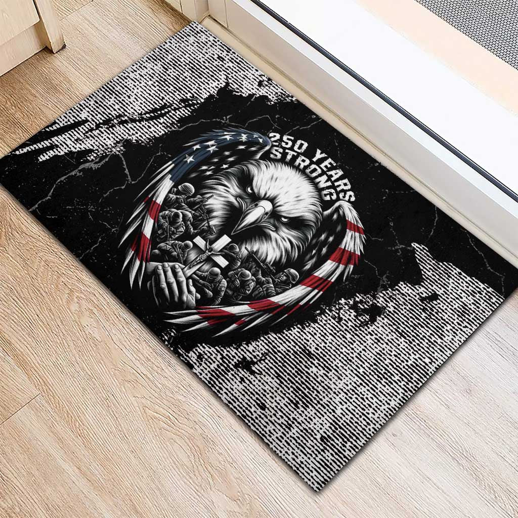 USA 250 Years Strong Rubber Doormat 4th Of July 2026 Semiquincentennial - Wonder Print Shop