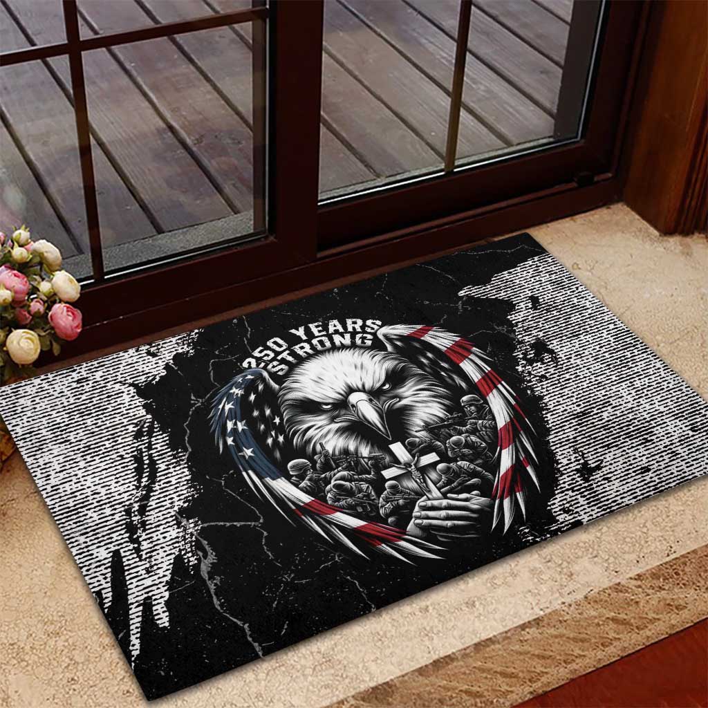 USA 250 Years Strong Rubber Doormat 4th Of July 2026 Semiquincentennial - Wonder Print Shop